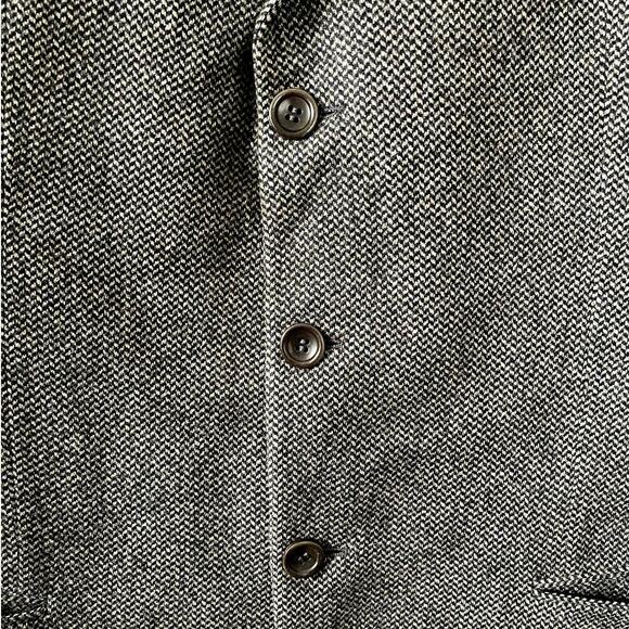 Armani Collezioni Brown Herringbone Stripe Blazer Mens Size EU 52R Wool Silk - Picture 5 of 13